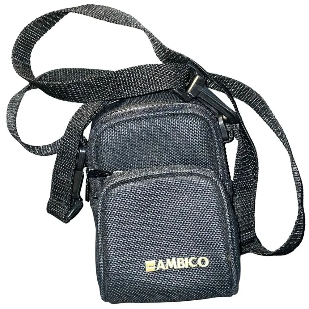 Ambico P-2000 Camera Case Bag Shoulder Strap Belt Loop Pockets Portable Black